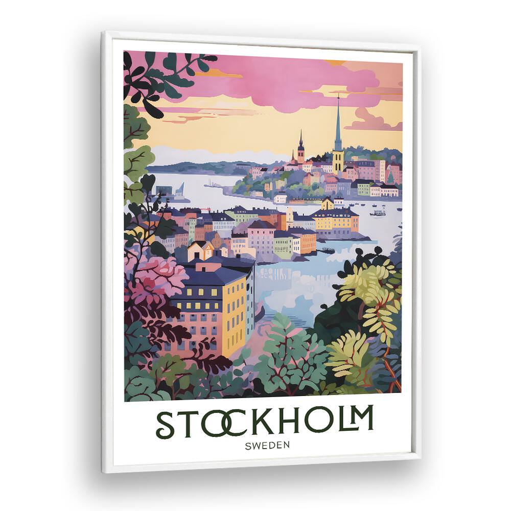 stockholm serenity travel posters in White Plain Frame