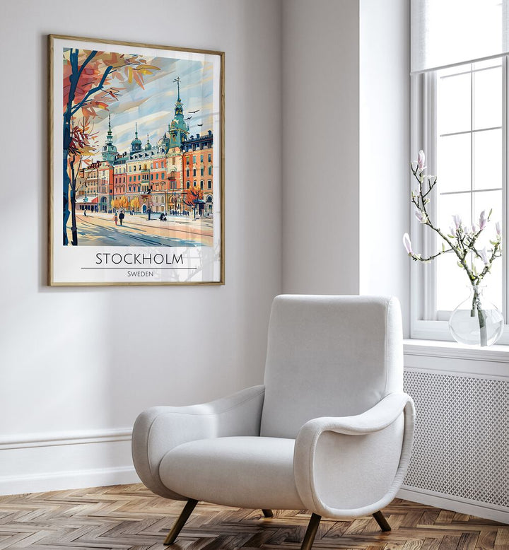 stockholm-sweden travel posters Artwork I placed on a Wall