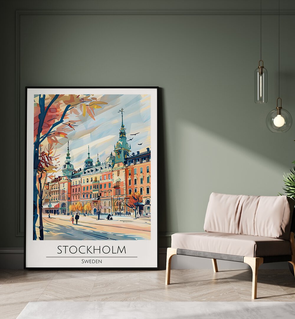 stockholm-sweden travel posters Artwork II placed on a Wall