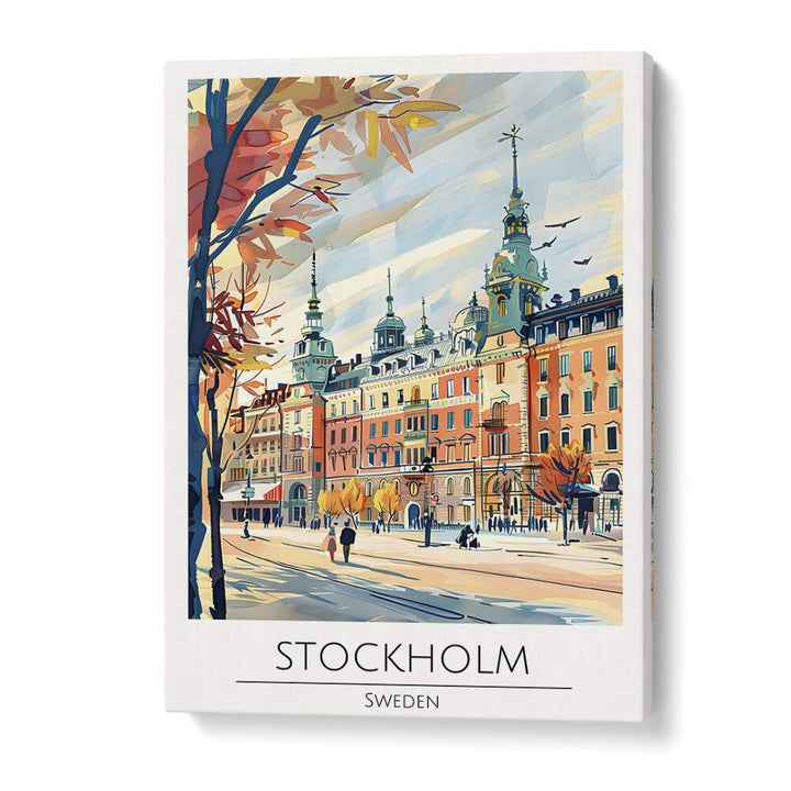 stockholm-sweden travel posters in Gallery Wrap