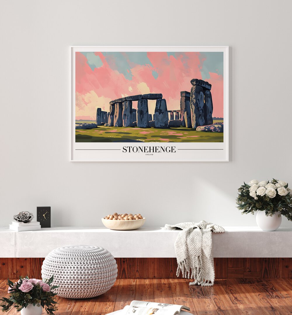 stonehenge-england travel posters Artwork III placed on a Wall 