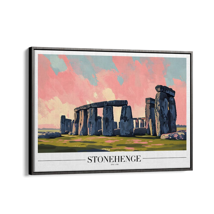 stonehenge-england travel posters in Black Floater Frame