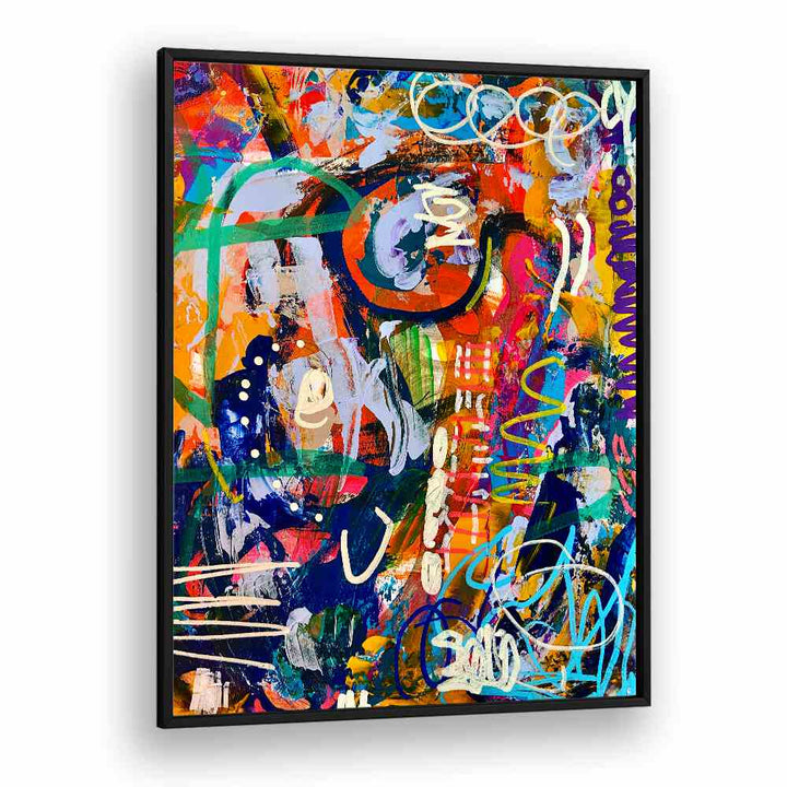 street beat abstract paintings in Black Plain Frame