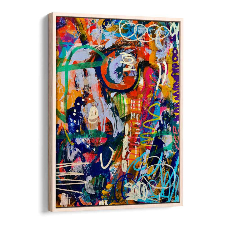 street beat abstract paintings in Oak Wood Floater Frame