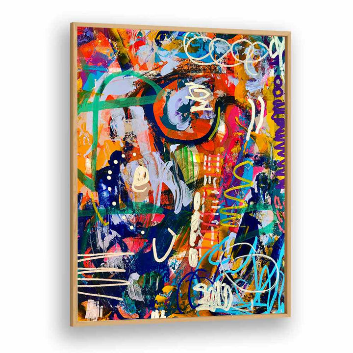 street beat abstract paintings in Oak Wood Plain Frame