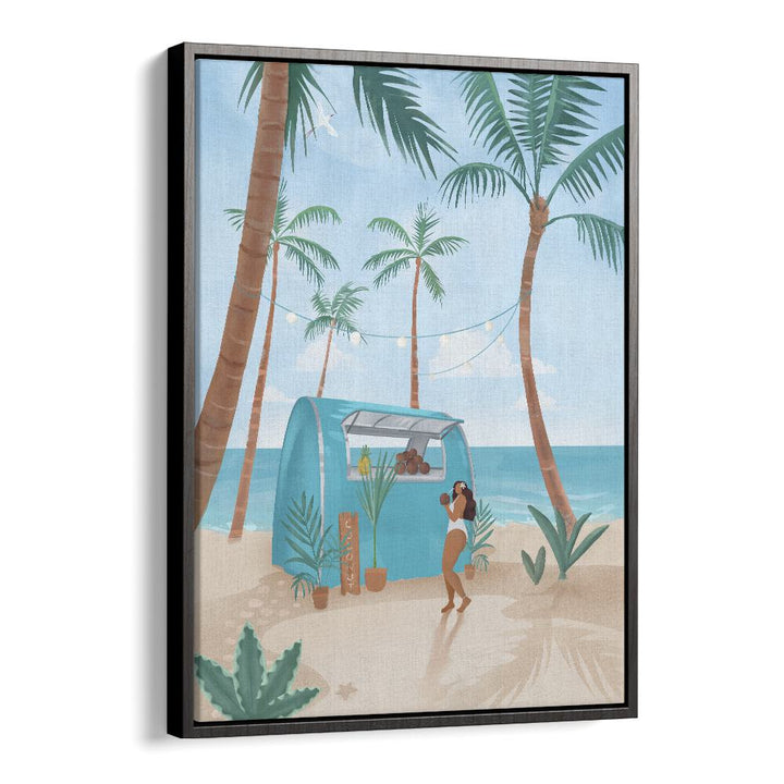 summer by petra lidze beach prints in Black Floater Frame