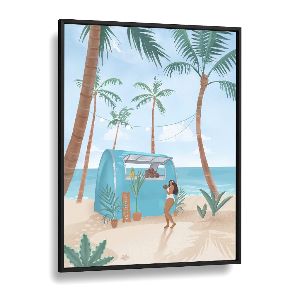 summer by petra lidze beach prints in Black Plain Frame