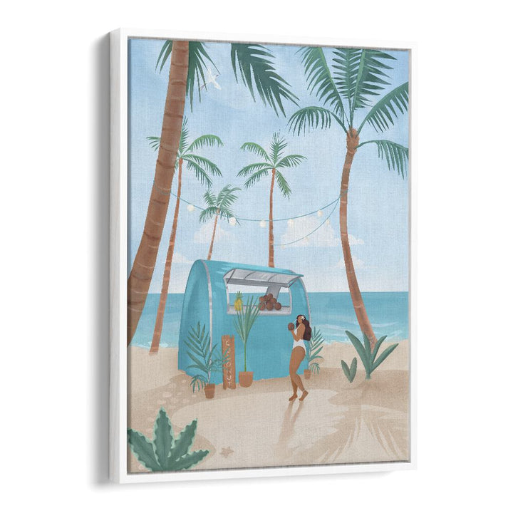 summer by petra lidze beach prints in White Floater Frame