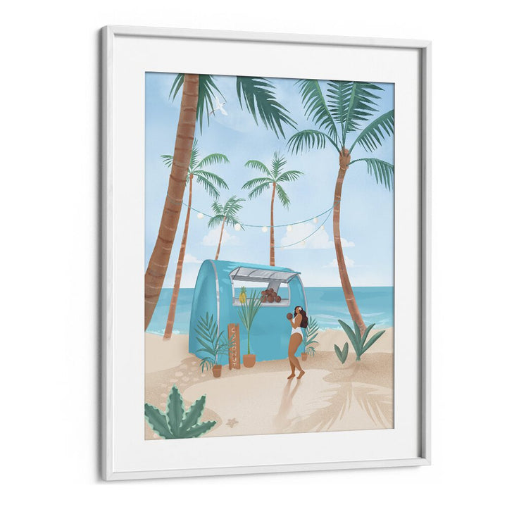 summer by petra lidze beach prints in White Frame With Mount