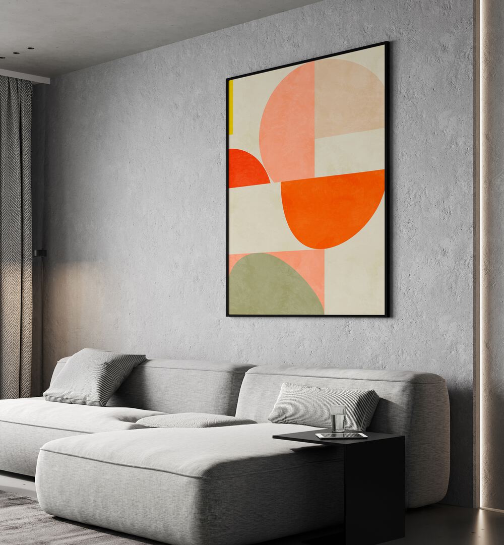 summer circle ii by ana rut bre abstract art abstract wall art Artwork IV placed on a wall