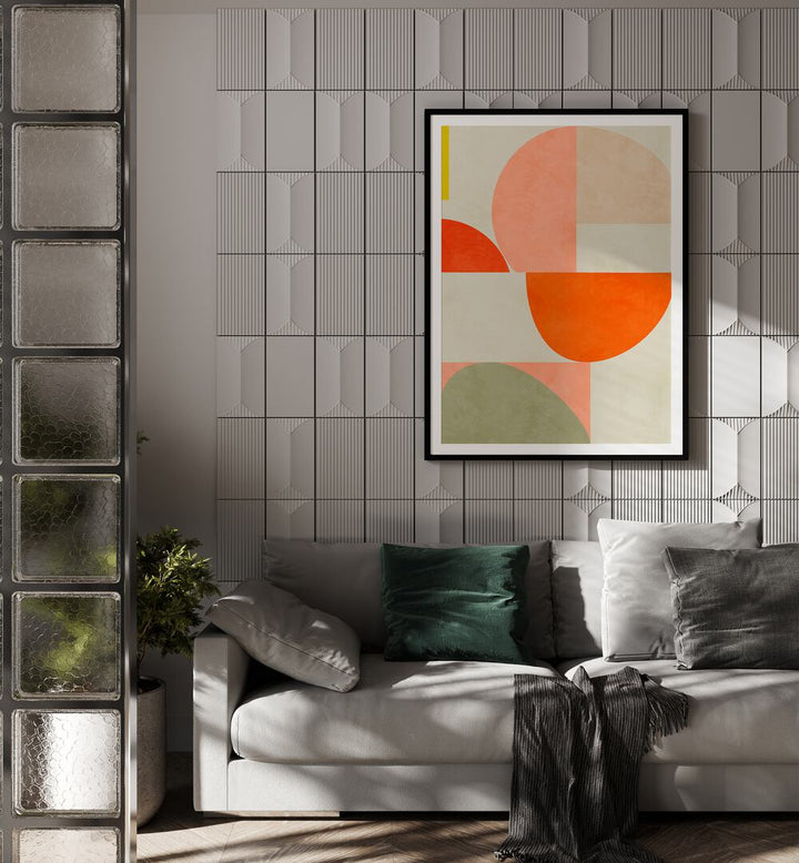 summer circle ii by ana rut bre abstract art abstract wall art Artwork V placed on a wall