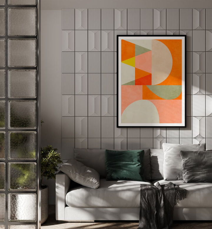 summer circle iv by ana rut bre abstract art abstract wall art Artwork IV placed on a wall