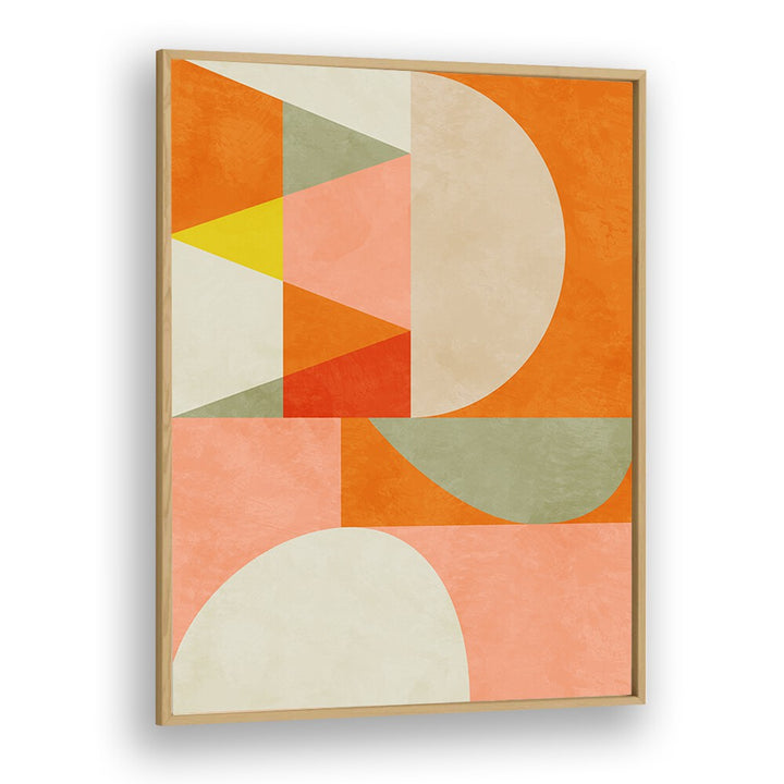 summer circle iv by ana rut bre abstract art abstract wall art in Oak Wood Plain Frame