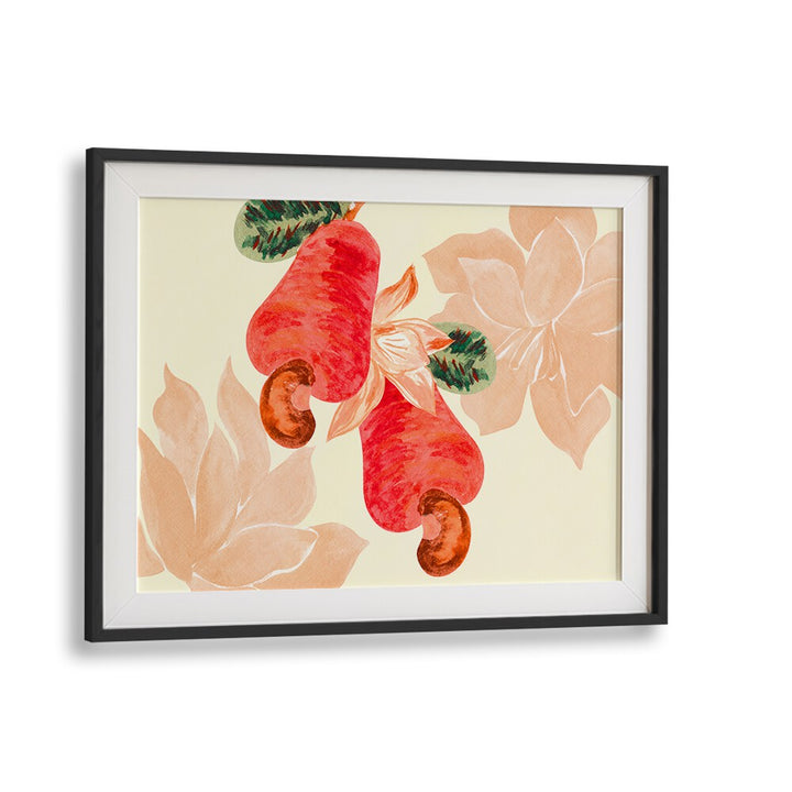 summer fruit Vintage paintings in Black Frame With Mount