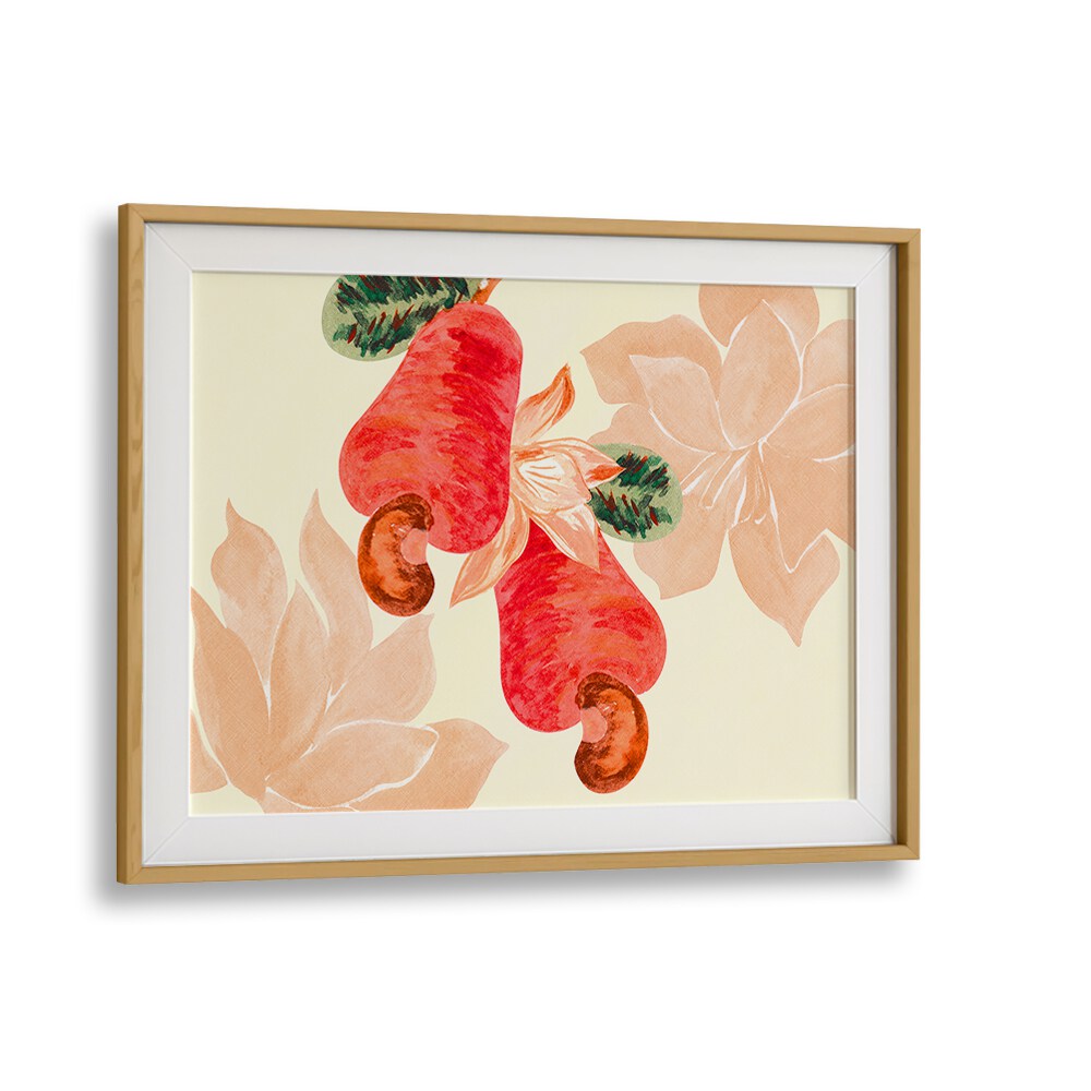 summer fruit Vintage paintings in Oak Wood Frame With Mount