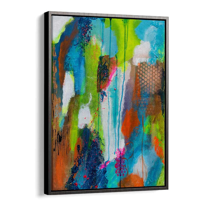 summer fruits abstract paintings in Black Floater Frame