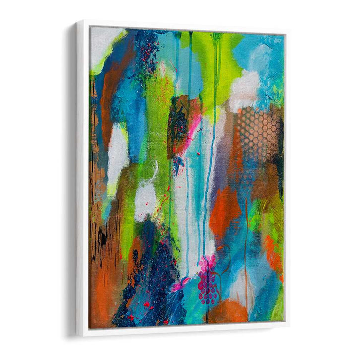 summer fruits abstract paintings in White Floater Frame