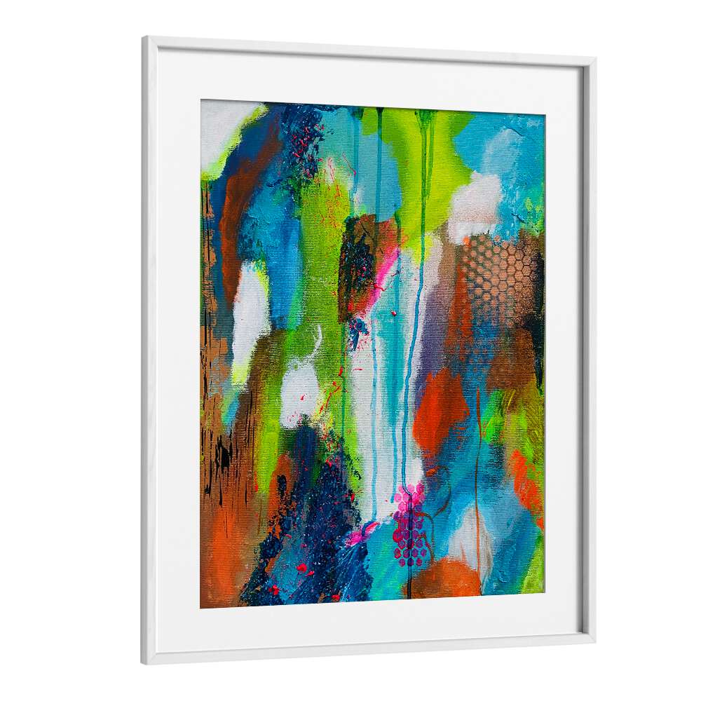 summer fruitsabstract paintings in White Frame With Mount