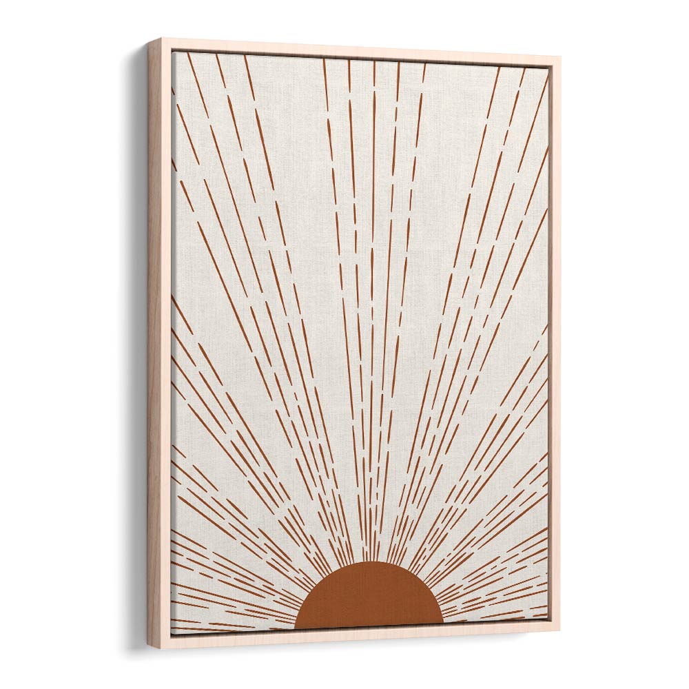 sun i by jay stanley boho wall art paintings boho art prints in Oak Wood Floater Frame