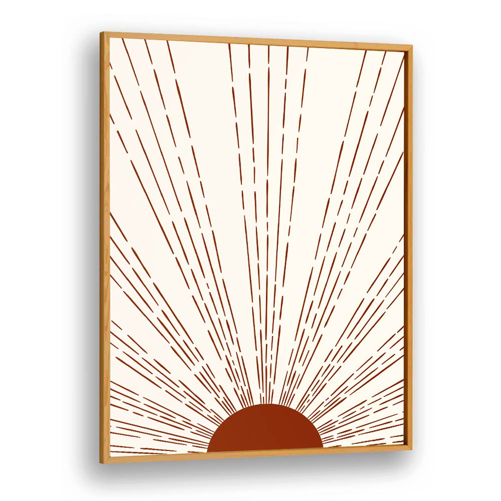 sun i by jay stanley boho wall art paintings boho art prints in Oak Wood Plain Frame