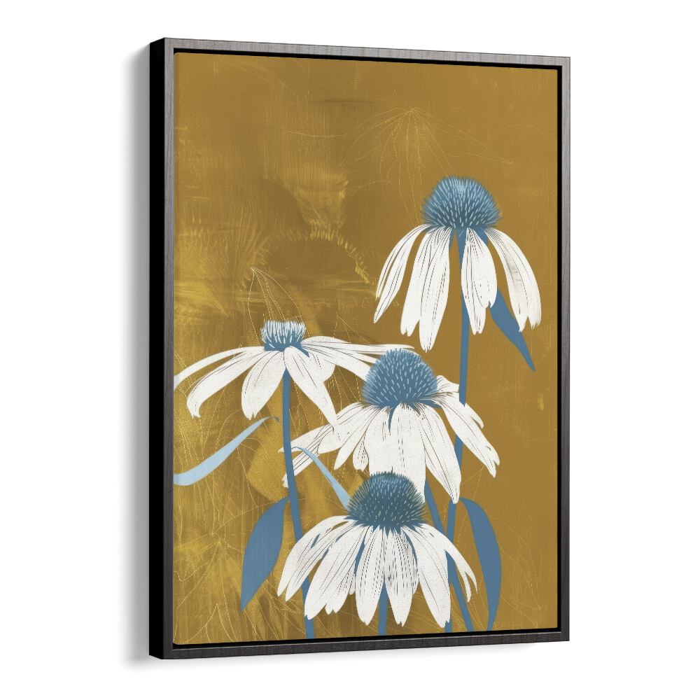 sun-kissed petals electric wall art prints in Black Floater Frame