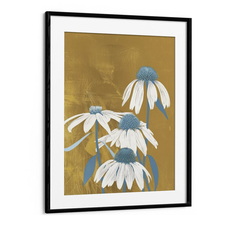 sun-kissed petals electric wall art prints in Black Frame With Mount