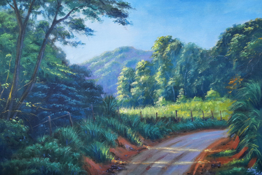 SUNLIT FOREST PATHWAY   , HANDMADE ARTWORKS