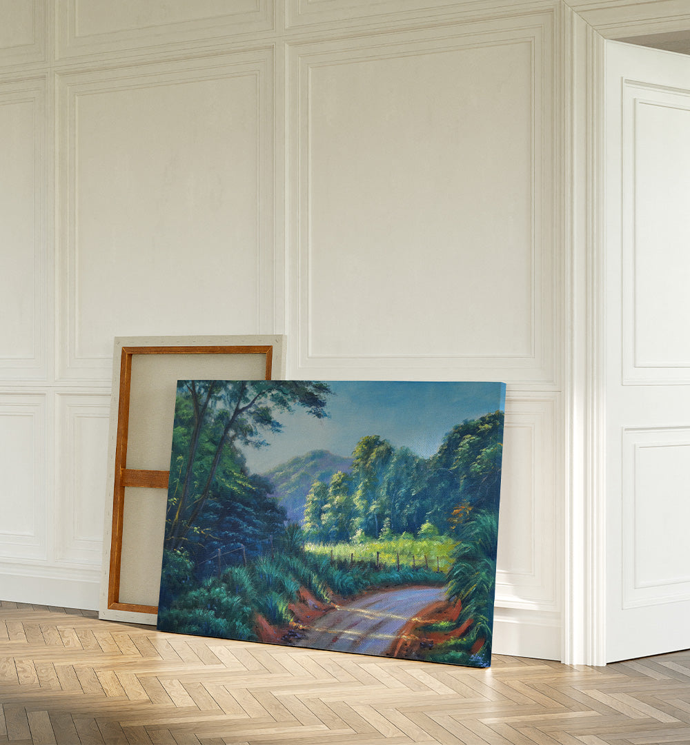 SUNLIT FOREST PATHWAY   , HANDMADE ARTWORKS