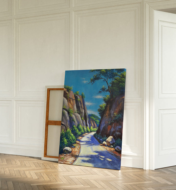 VALLEY ROAD PASS - SUNLIT MOUNTAIN  , HANDMADE ARTWORKS