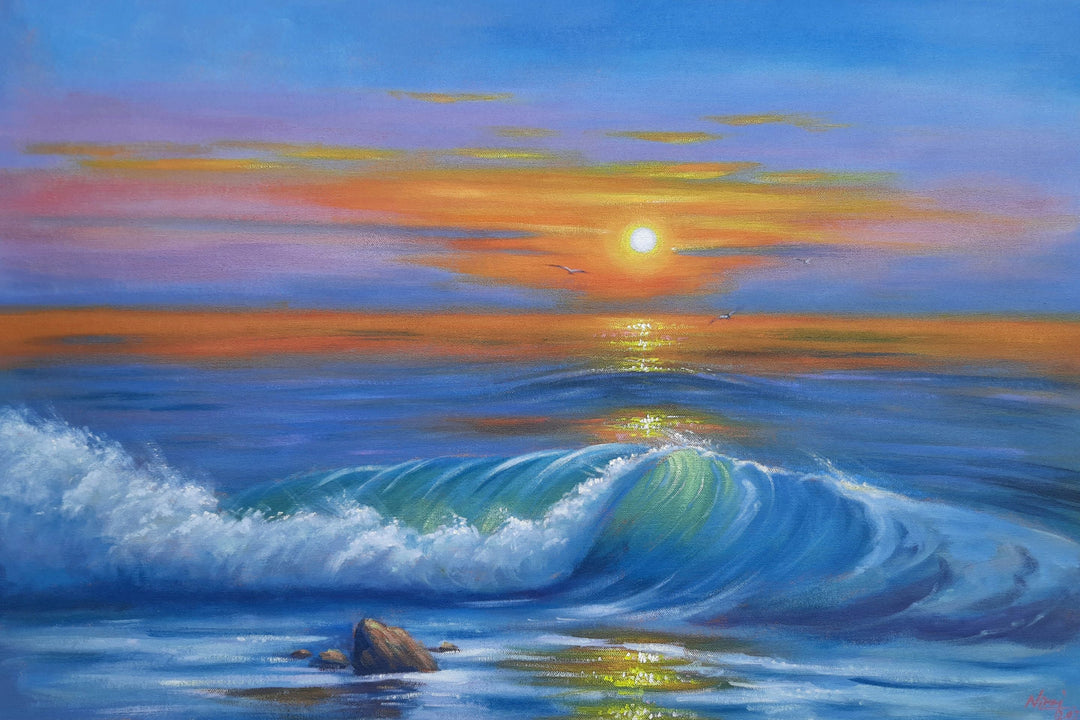 SERENE OCEAN SUNRISE | SEASCAPE   , HANDMADE ARTWORKS