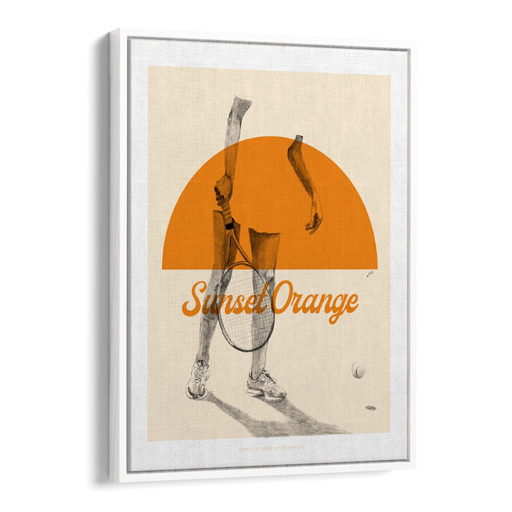 sunset orange portraits-figurative illustrations in White Floater Frame