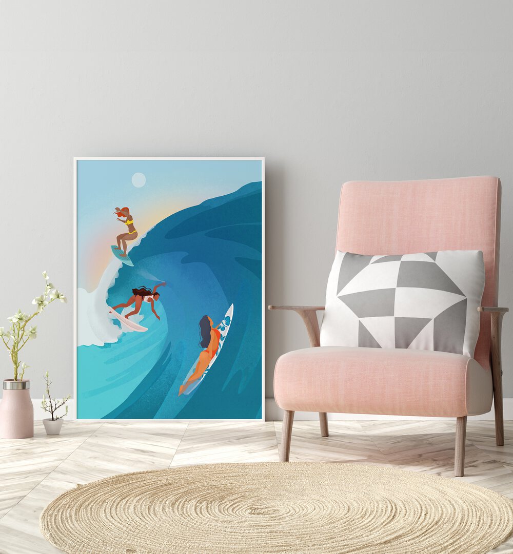 surfers by petra lidze sports posters surf posters Artwork I placed on a wall