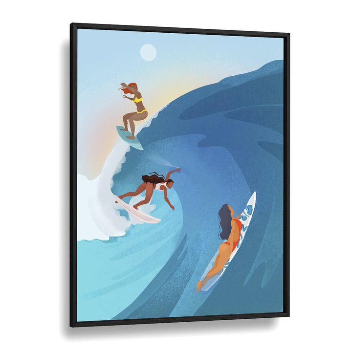 surfers by petra lidze sports posters surf posters in Black Plain Frame