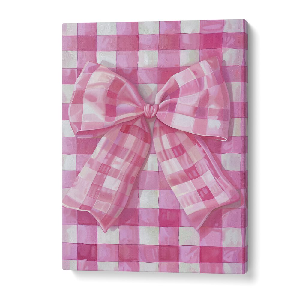 sweet pink checkerboard electric wall art prints in Gallery Wrap