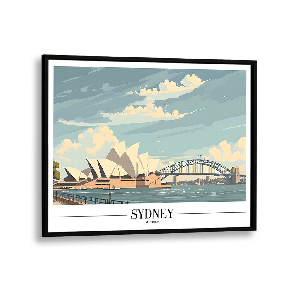 sydney I travel posters in Black Plain Frame