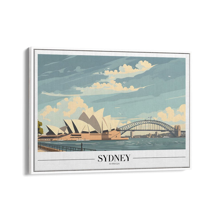 sydney I travel posters in White Floater Frame