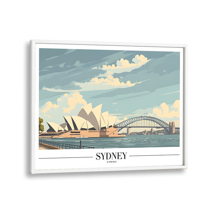 sydney I travel posters in White Plain Frame