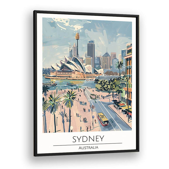 sydney-australia travel posters in Black Plain Frame