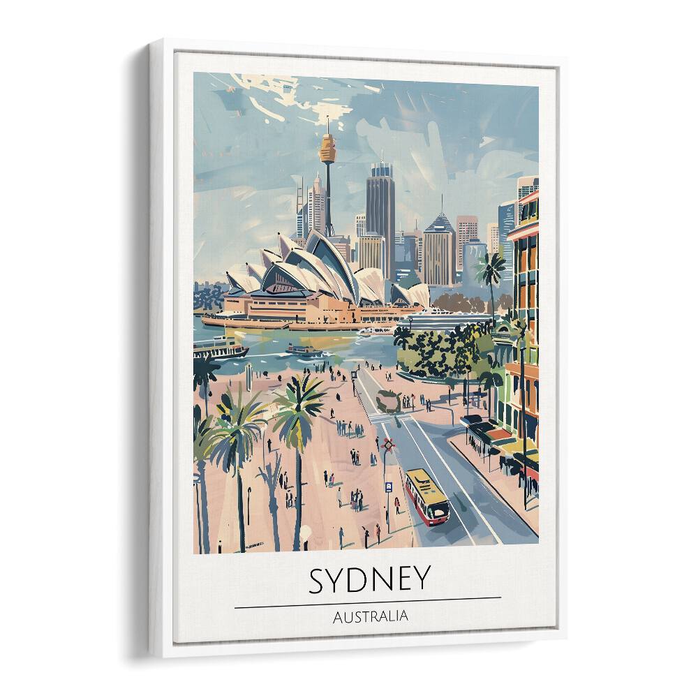 sydney-australia travel posters in White Floater Frame