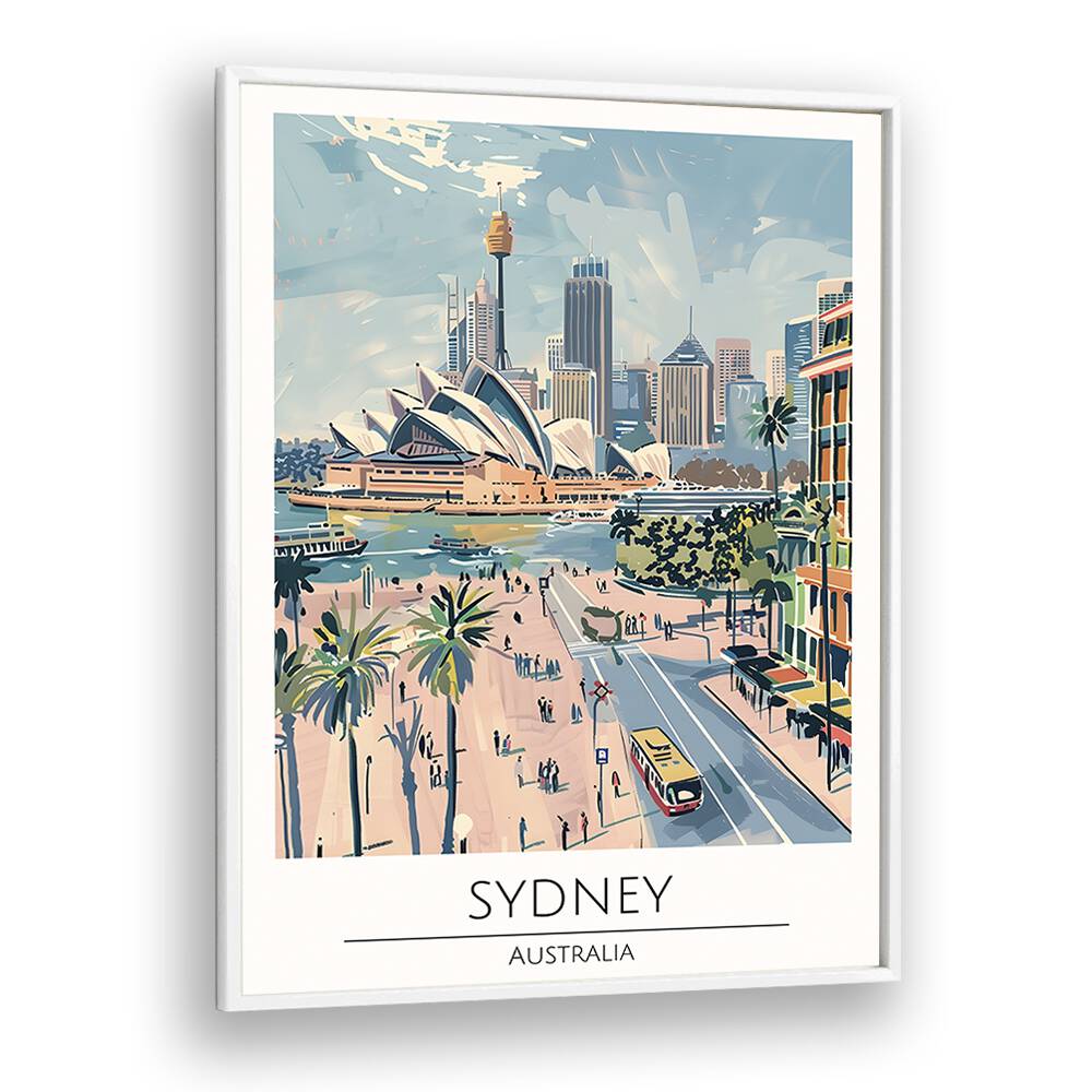 sydney-australia travel posters in White Plain Frame