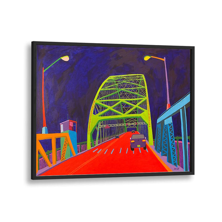 tacony palmyra bridge  landscape art prints in Black Plain Frame