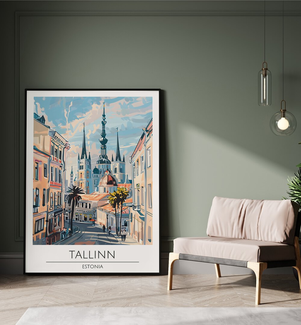 tallinn-estonia travel posters Artwork III placed on a Wall