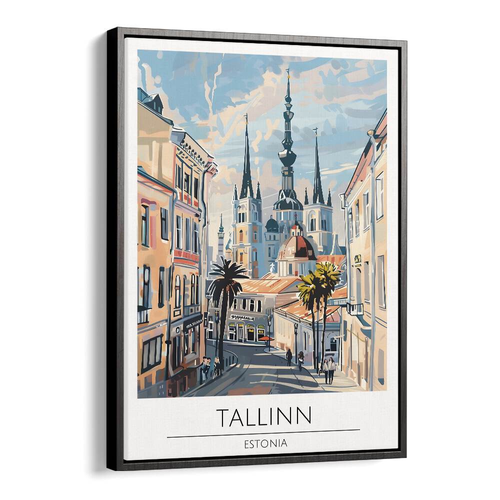 tallinn-estonia travel posters in Black Floater Frame