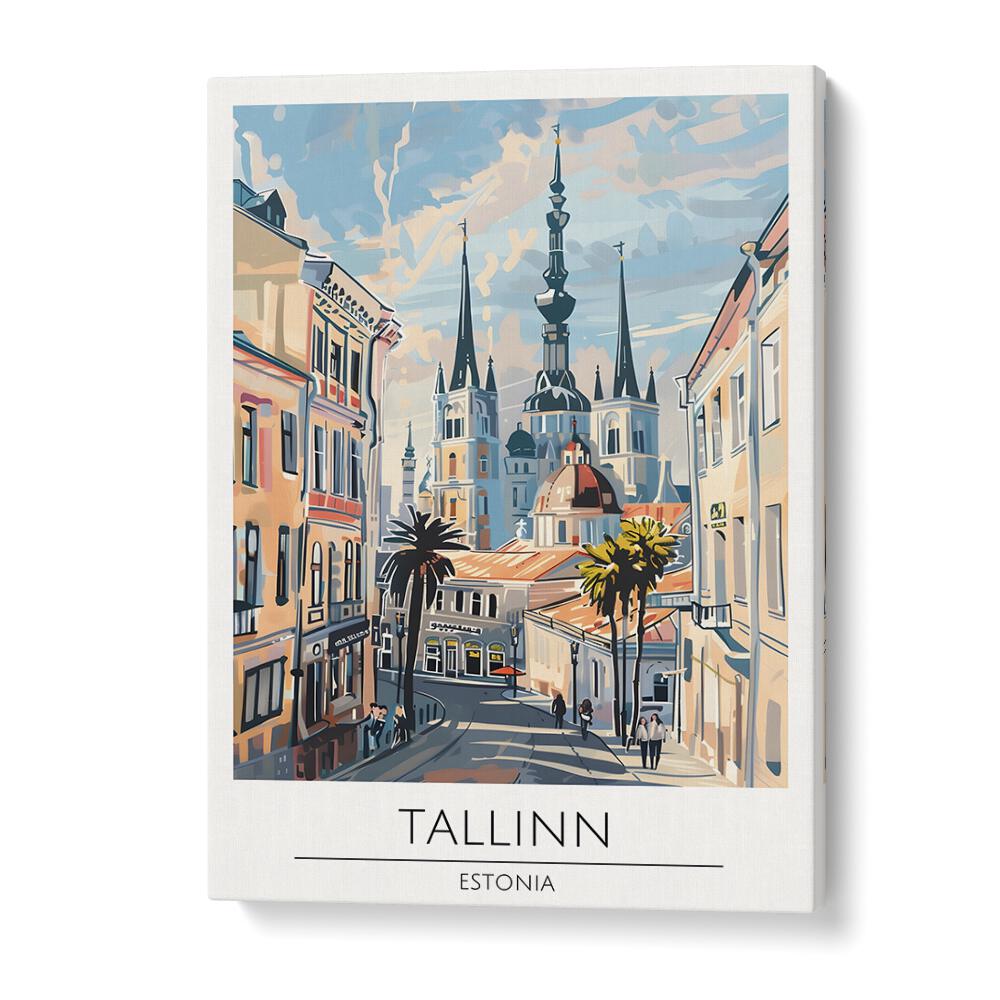 tallinn-estonia travel posters in Gallery Wrap