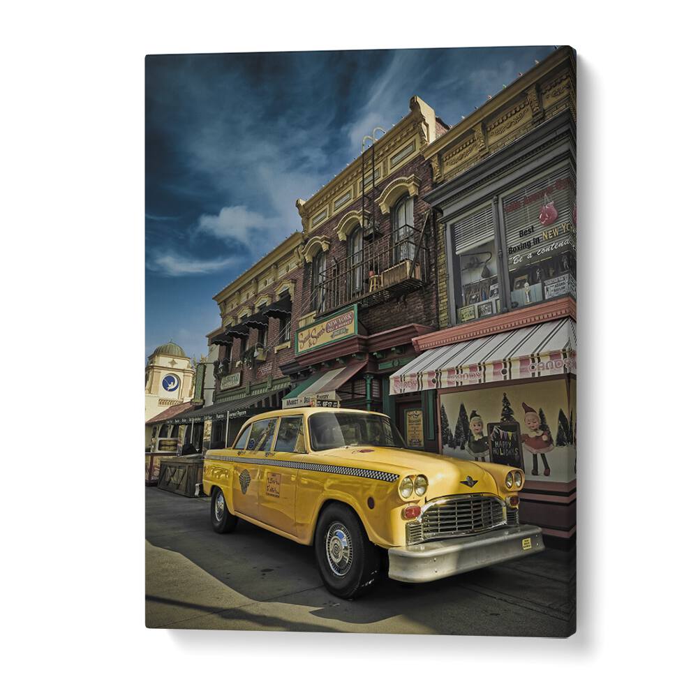 taxi car poster in Gallery Wrap