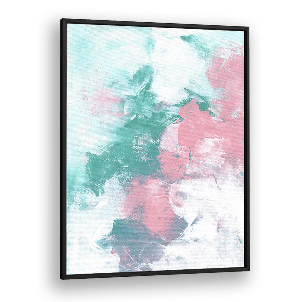 teal kiss by ejaaz haniff abstract art prints in Black Plain Frame