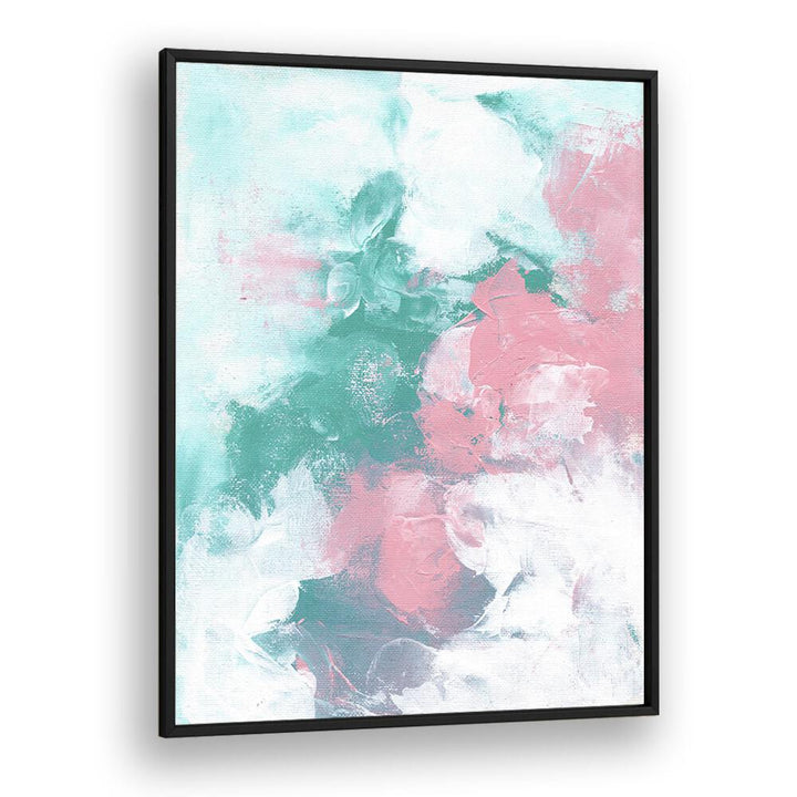 teal kiss by ejaaz haniff abstract art prints in Black Plain Frame