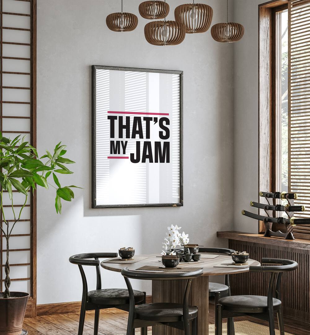 that's my jam by frankie kerr-dineen geometric paintings Artwork IV placed on a wall