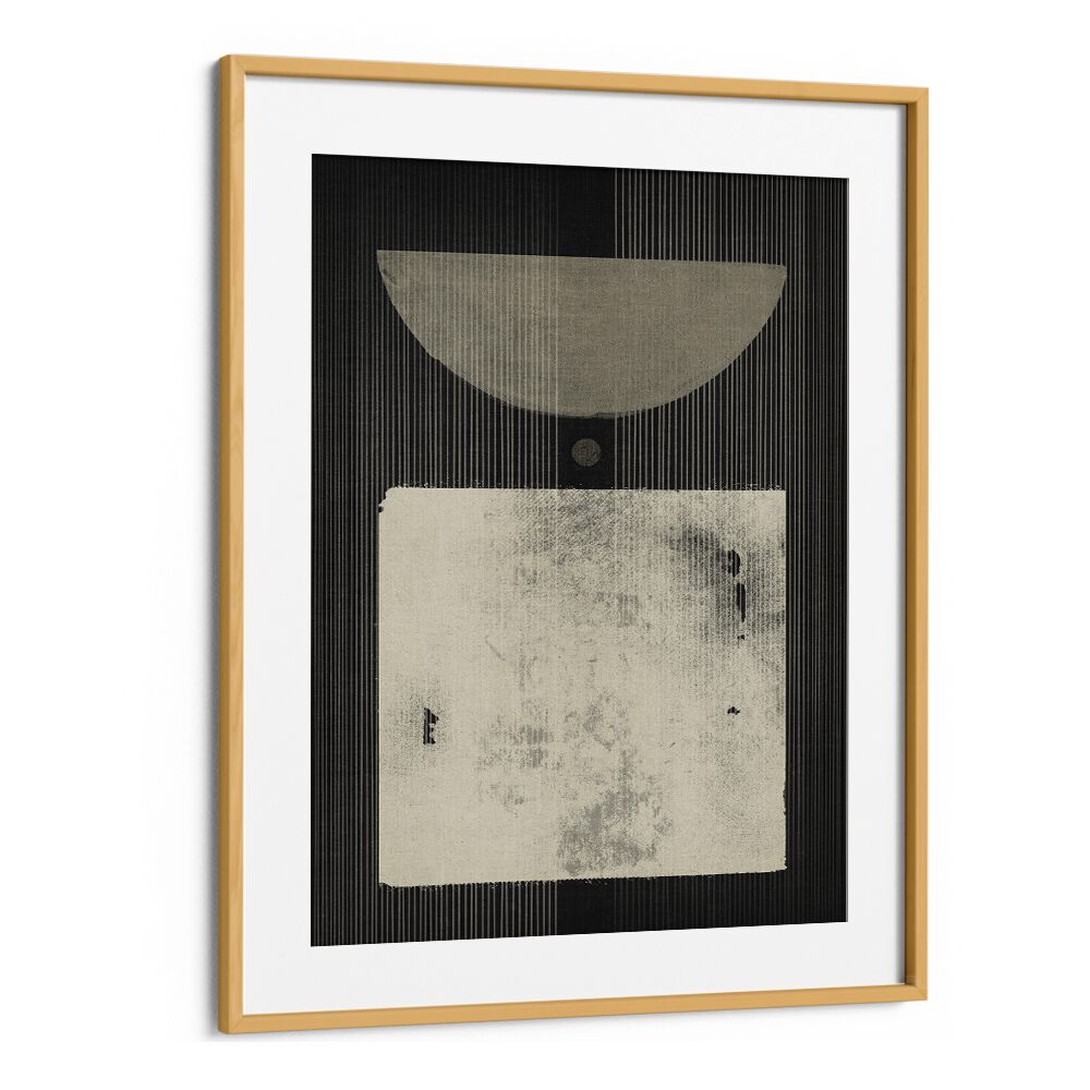 the abstract fashionista geometric paintings in Oak Wood Frame With Mount