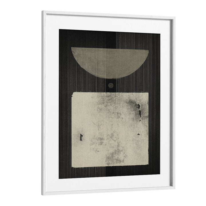 the abstract fashionistageometric paintings in White Frame With Mount